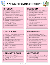 printable cleaning schedule spring