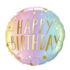Pastel Happy Birthday Balloon – National 5 and 10