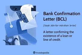 what is a bank confirmation letter bcl