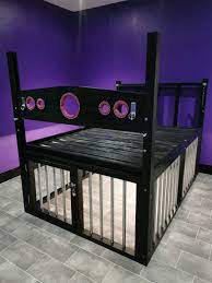 Black Woden Bondage Sex Bed With Cage BDSM Furniture Fetish - Etsy