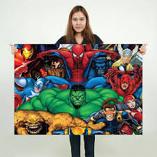 Marvel Heroes Block Giant Wall Art Poster