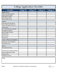 College Application Checklist Pdf List Document Organizer
