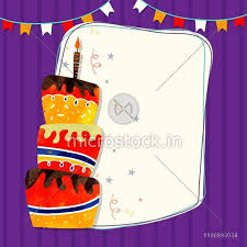 Here you download birthday invitation cards vector free, this coreldraw 13 vector design you can also use it any vector editing software like abobe illustrator, indesign etc. Hand Drawn Colorful Big Cake With Candle On Buntings Decorated Background Happy Birthday Greeting Or Invitation Card Design With Space For Your Wishes Vector Graphics Download Thousands Of Royalty Free Vector