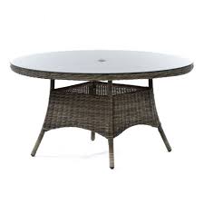 Regent Rattan Large Round Glass Dining