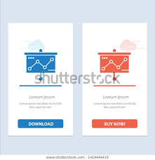 Chart Presentation Graph Projector Blue Red Stock Vector