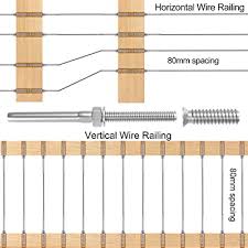 Generally, long cables can run straight through intermediate posts, allowing for faster installation. Buy Blika 20 Pack T316 Stainless Steel Left Right Threaded Insert With Swage Stud Terminal For 1 8 Cable Railing Deck Cable Railing Kits For Timber Posts Wire Balustrade Kit Online In