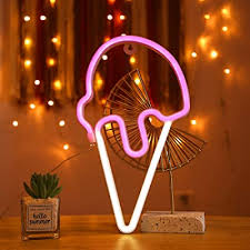 Handmade ice cream neon signs,flamingo led neon light sign boards with remote control home beer bar pub recreation room game lights windows garage wall signs. Buy Yaozhou Led Neon Signs Ice Cream Cone Lights Kawaii Room Decor For Teen Girls Battery Or Usb Powered Art Decorative Night Lights Indoor For Home Bedroom Office Party Kid Children Online In Kazakhstan B0888784kc