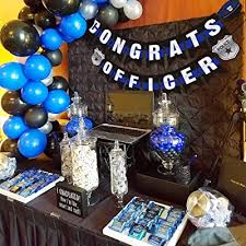 Party games for retiring police officers. Buy Congrats Officer Banner Police Academy Graduation Party Decoration Supplies Cops Retirement Photo Prop 2020 Gift Ideas Blue Line Garland Online In Indonesia B0854c6vz4