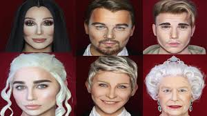guy transforms himself into any celebrity using makeup