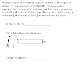 volume of a sphere of radius r