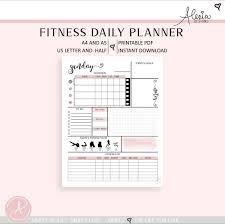 Fitness Daily Planner Printable Pdf Etsy