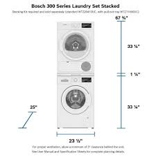 • installation of unit must be performed by a qualified installer. Bosch 24 In Compact Laundry Stacking Kit With Shelf In White Wtz11400uc The Home Depot