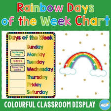 Every four years, this number will be 261 because of leap year, such as in 2020. Rainbow Days Of The Week Chart Morning Board Activity By White Fluffy Cloud