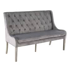The morgan upholstered daybed features a button tufted natural herringbone fabric and detailed stitching. Jacob 160cm Grey Velvet Dining Bench