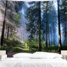 Pine Forest Tapestry Nature Dorm Wall