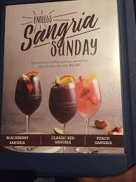 bottomless sangria sundays with one gl d at 7 49 for 6oz