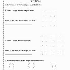 Shapes Worksheets For Kindergarten Writing Worksheet Kindergarten