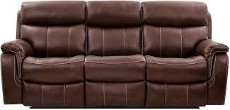 Armen Living Montague Dual Power Headrest And Lumbar Support Reclining Sofa In Genuine Brown Leather