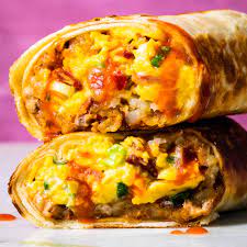breakfast burritos with bacon and