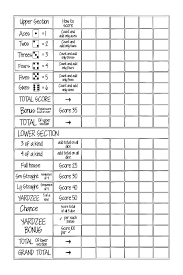 Printable yahtzee score sheets 4 per page author: Yahtzee Score Card
