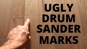 ugly drum sander marks sand stain