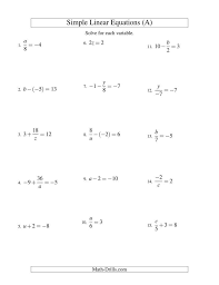 Solving Linear Equations Including