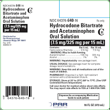 Hydrocodone Bitartrate And Acetaminophen Oral Solution 7 5