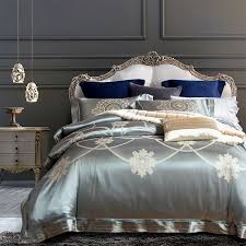 Red Gold Silk Cotton Bedding Set Queen