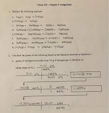 Solved Chem 110 Chapter 5 Assignment