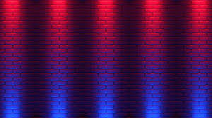 Brick Wall Neon Light Background