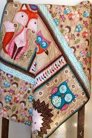 baby quilt girl woodland critters