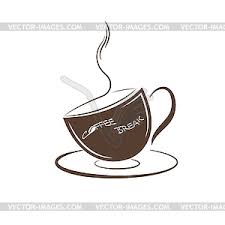coffee cup with inscriptio vector clipart