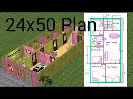 24x50 House Plan 3d House Plan 2d