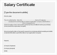 Salary Certificate Templates Word Excel Formats