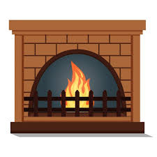 Fireburning Fireplace Closeup
