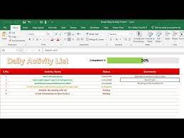 daily activity tracker in excel you