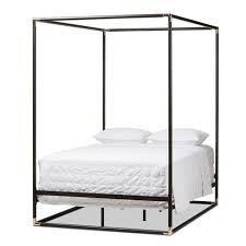 Whether you choose to use this decorative piece in a. Eva Vintage Industrial Finished Metal Canopy Bed Queen Black Baxton Studio Target