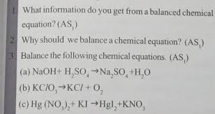Balanced Chemical Equation As1