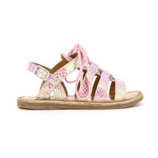 Shimmer Pink Leather Sandals Plagette Guily At Angelibebe