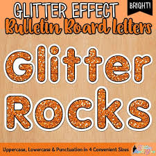 Orange Glitter Bulletin Board Letters