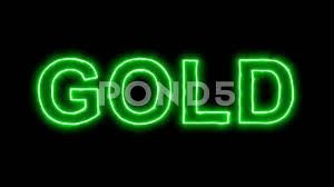 Neon Flickering Green Element Of Periodic Table Gold In The