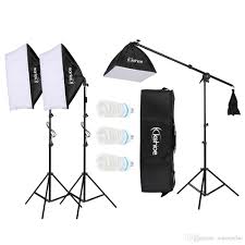 2019 Kshioe 65w Photo Studio Photography Soft Box Lights Continuous Lighting Kit Diffuser 3x 65w Bulbs 24x 24 Softbox 86 Light Stand Carrin From