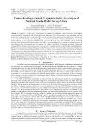 pdf factors leading to school dropouts in an analysis of pdf factors leading to school dropouts in an analysis of national family health survey 3 data