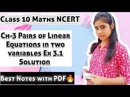 Class10 Maths Ncert Ch3 Pair Of