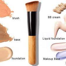 pro angled flat liquid buffer brush face powder foundation brush cosmetic makeup brush tool beige