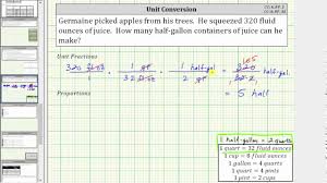 Convert Fluid Ounces To Half Gallons Using Unit Fractions And Proportions Cc 6 Rp 3