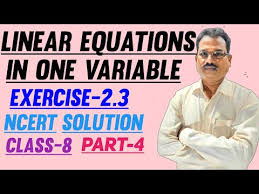 linear equations in one variable cbse