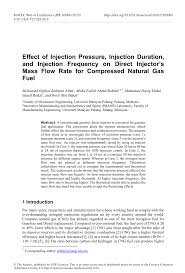 Pdf Effect Of Injection Pressure Injection Duration And