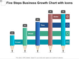 Five Steps Business Growth Chart With Icons Ppt Powerpoint