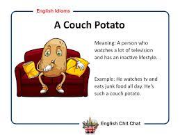 a couch potato fun english idiom